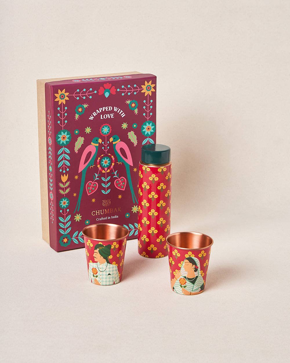 Rajmahal Copper Drinkware Gift Set - Set of 3 | Palace Memoirs