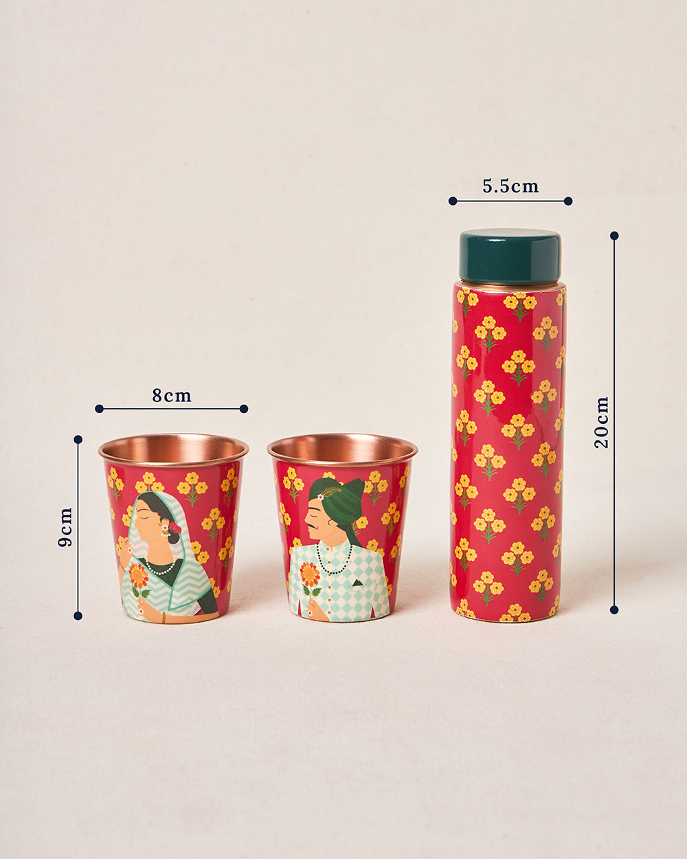 Rajmahal Copper Drinkware Gift Set - Set of 3 | Palace Memoirs