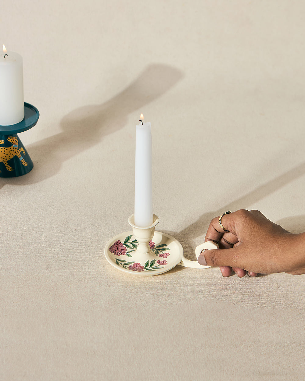 Wildflower Candle Stand, Hand-painted | Lost in Paradise