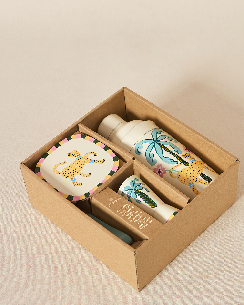 Safari Sundown Bar Gift Set of 4, Hand-painted | Lost in Paradise