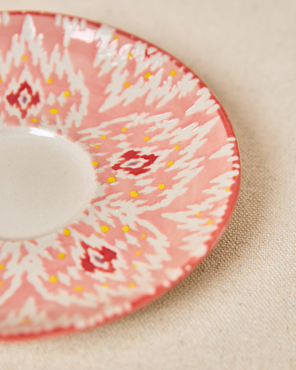 Ikat Fusion Cup & Saucer Set - Red, 100ml