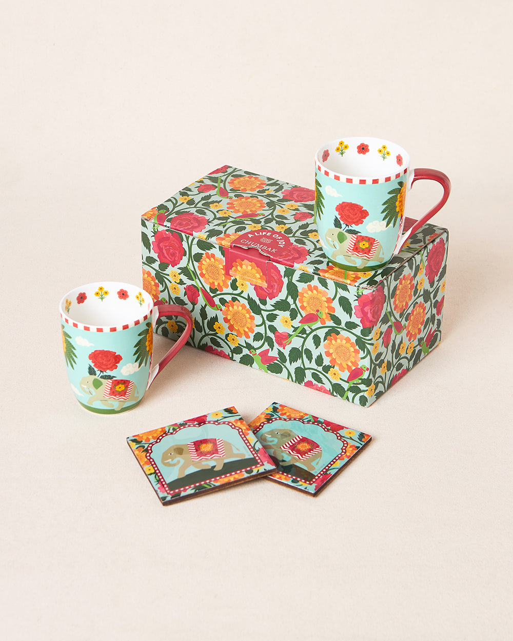 Royal Tusker Tea-Time Gift Set - Set of 4 | Palace Memoirs
