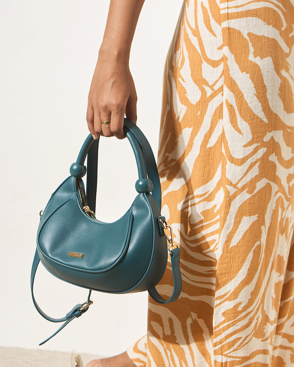The Venice Crescent Handbag, Deep Teal | Lost In Paradise