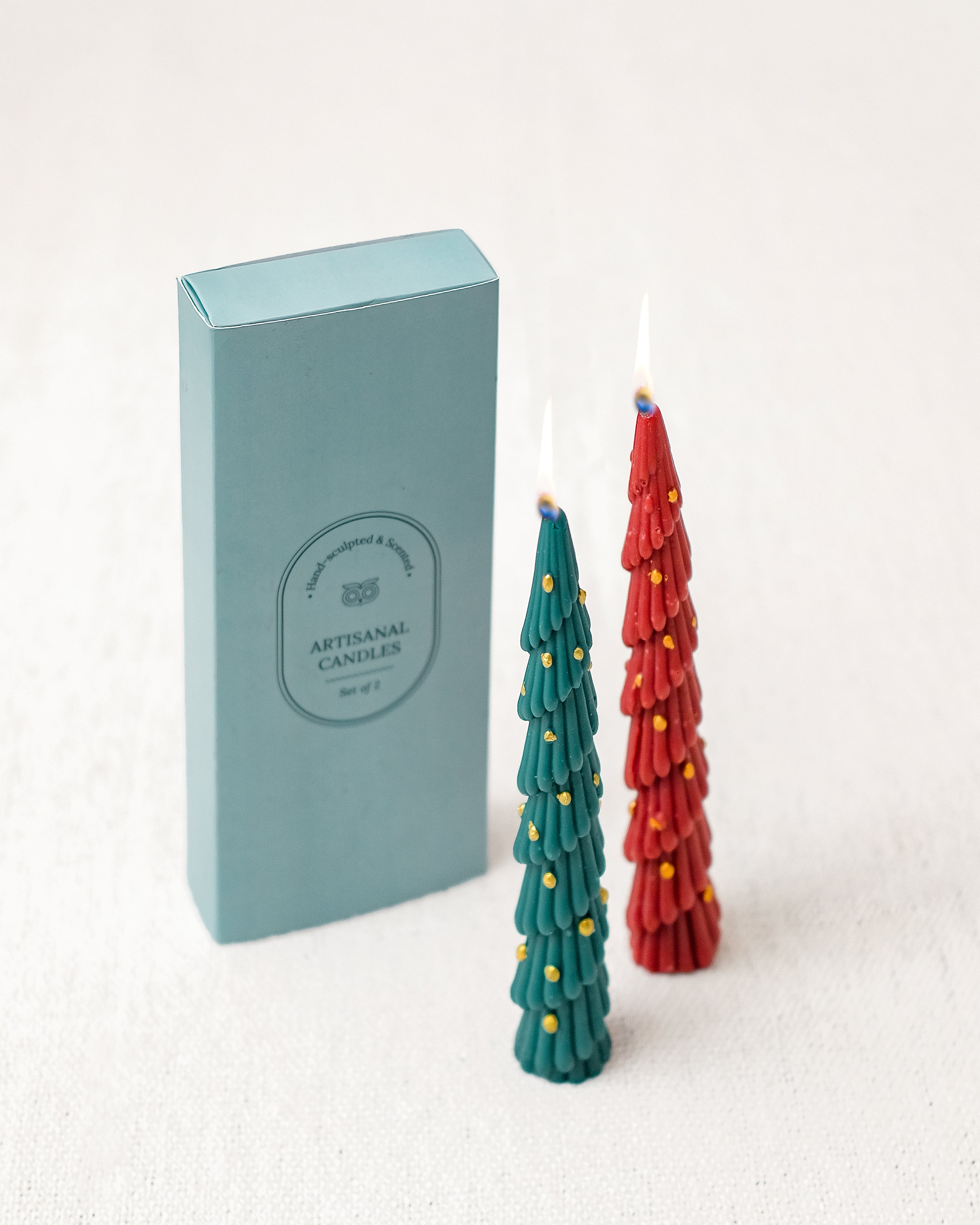 Holiday Glow Taper Candles | Set of 2