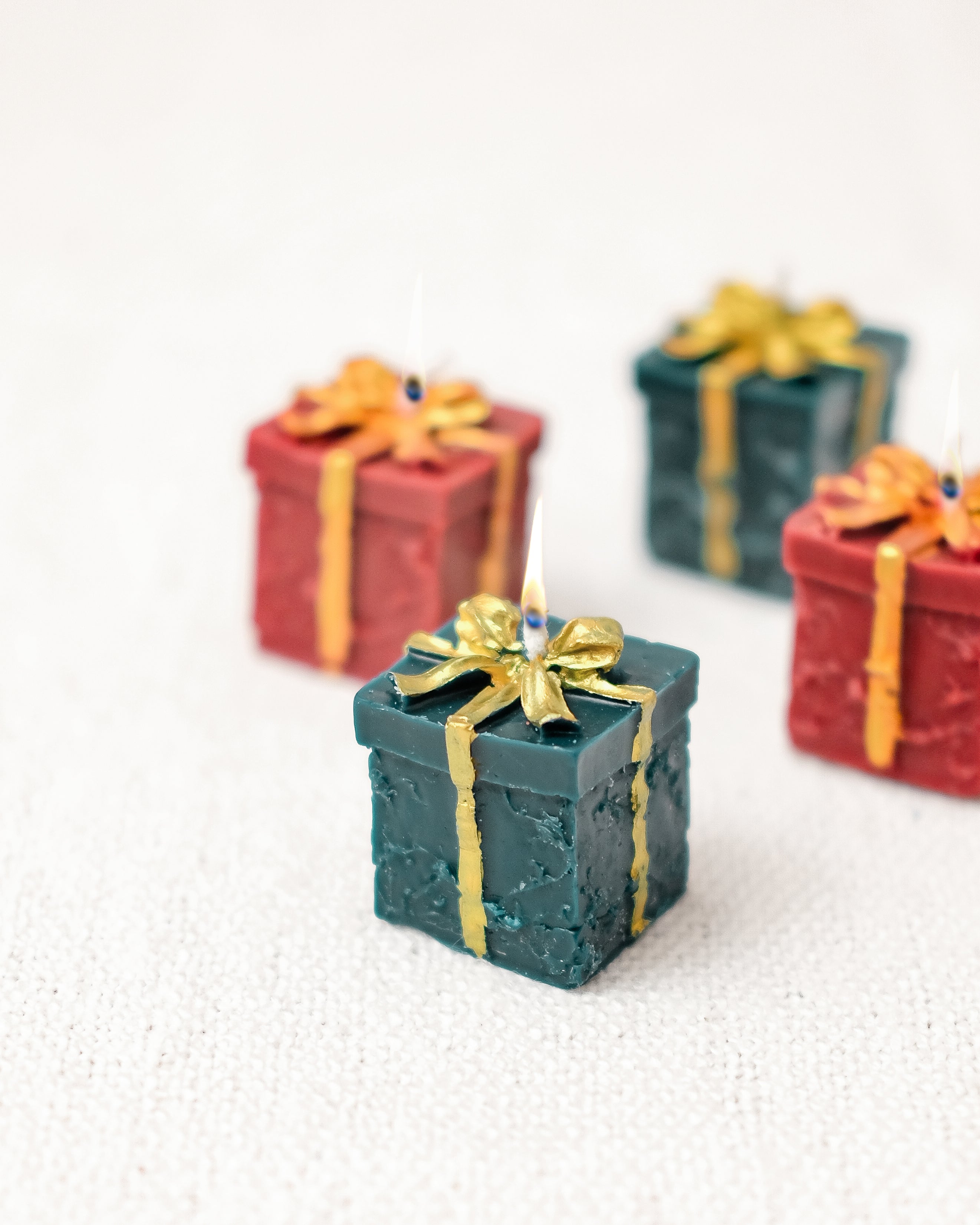 Holiday Glow Gift Shaped Candles | Set of 2