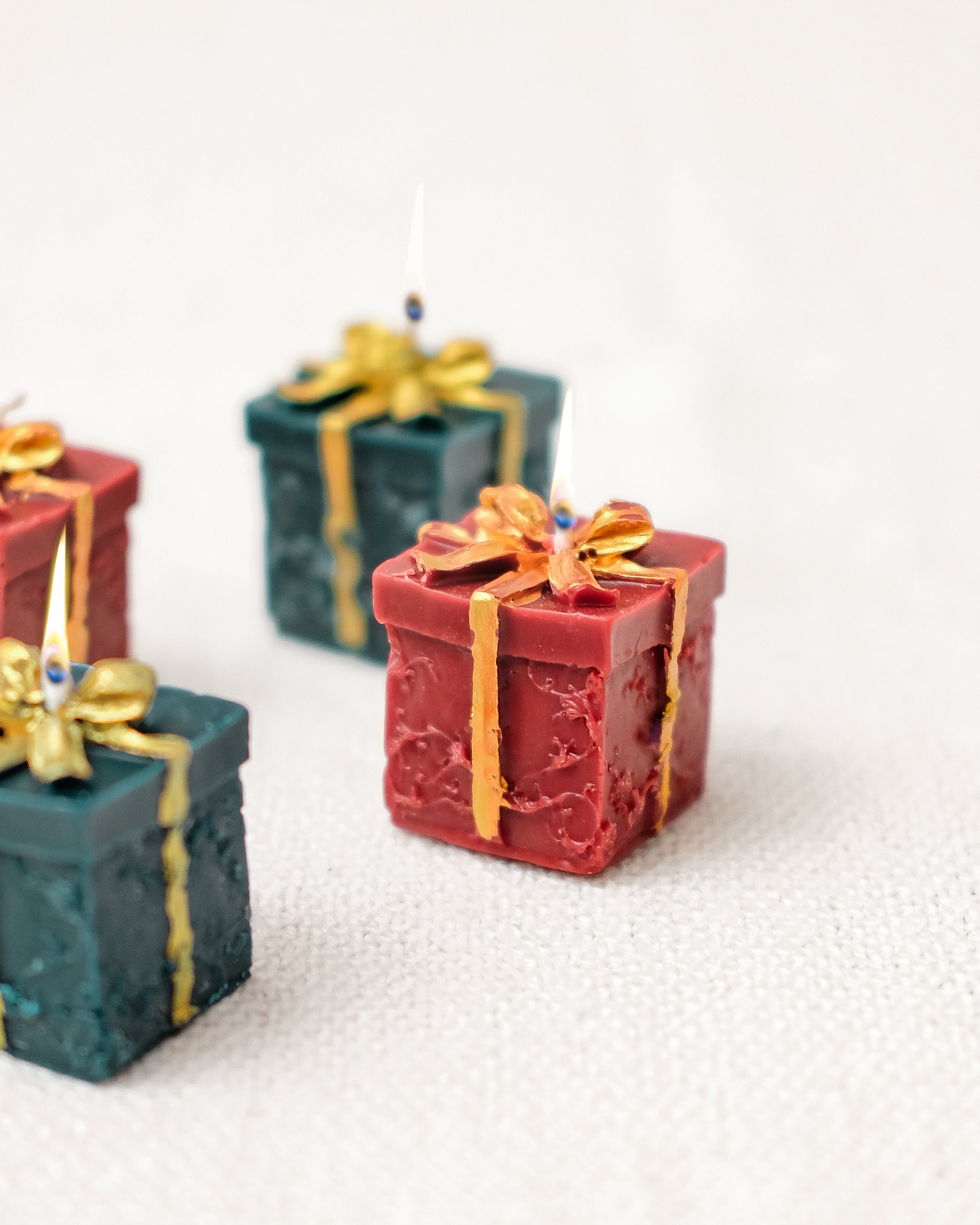 Holiday Glow Gift Shaped Candles | Set of 2