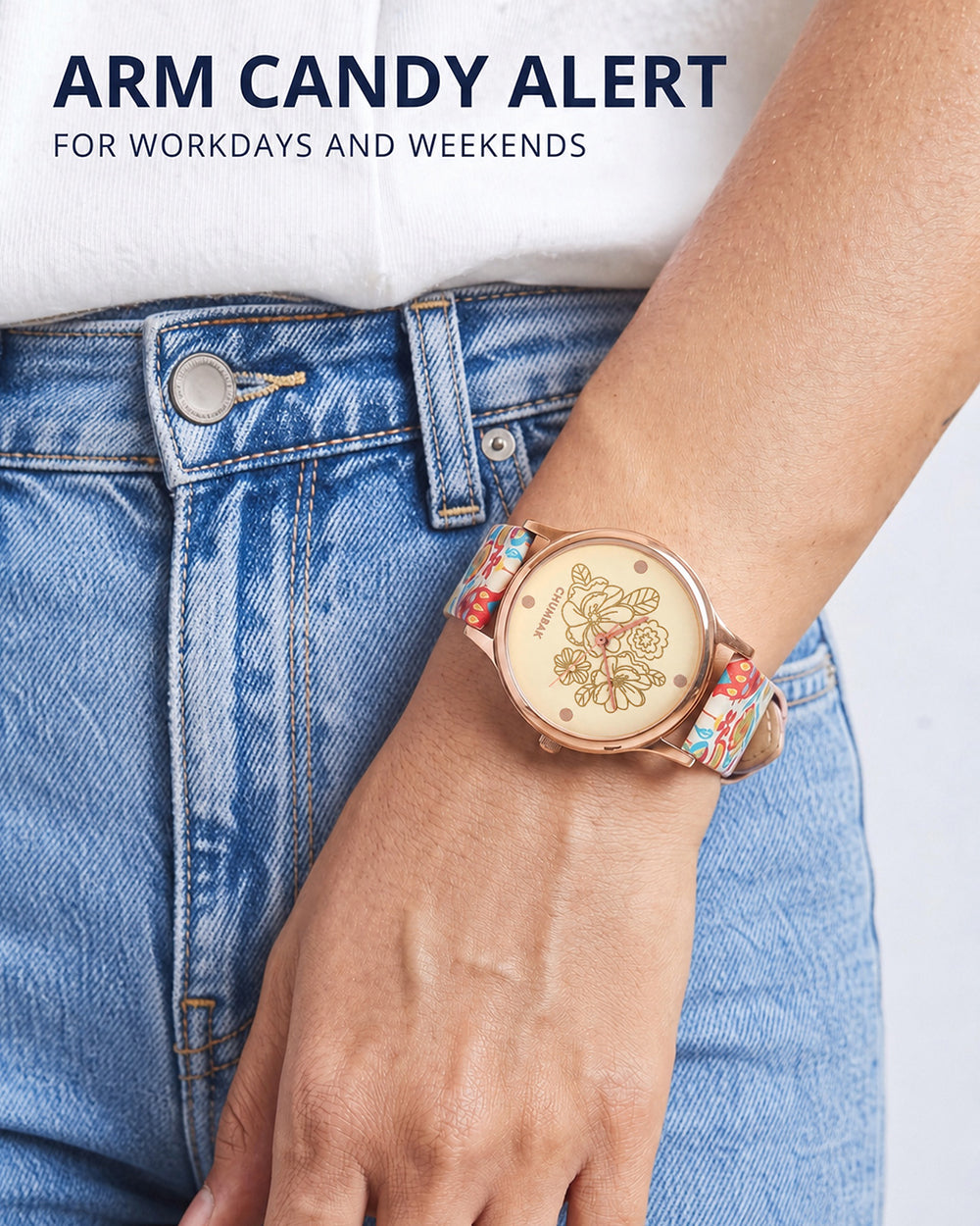 TEAL by Chumbak Jungle Beats Watch Ivory