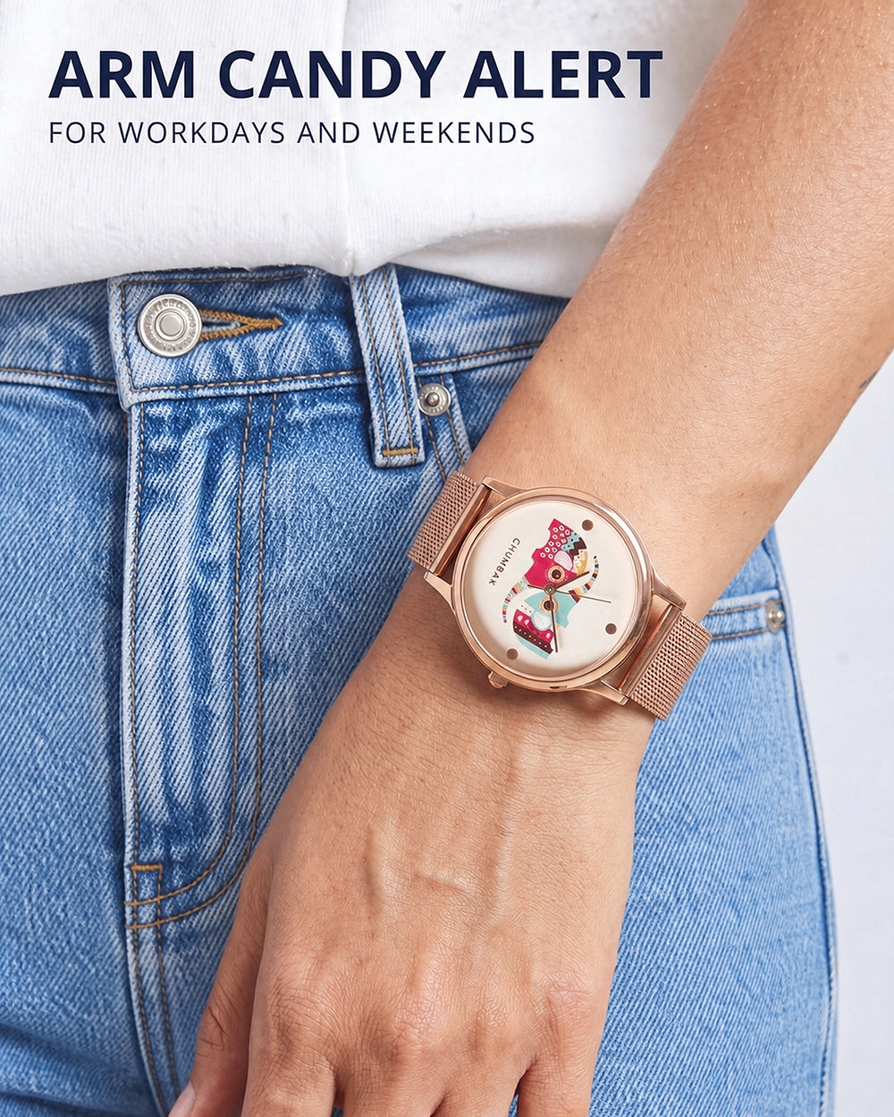 Teal by Chumbak Yin Yang Ele Watch ,Stainless Steel Mesh Strap