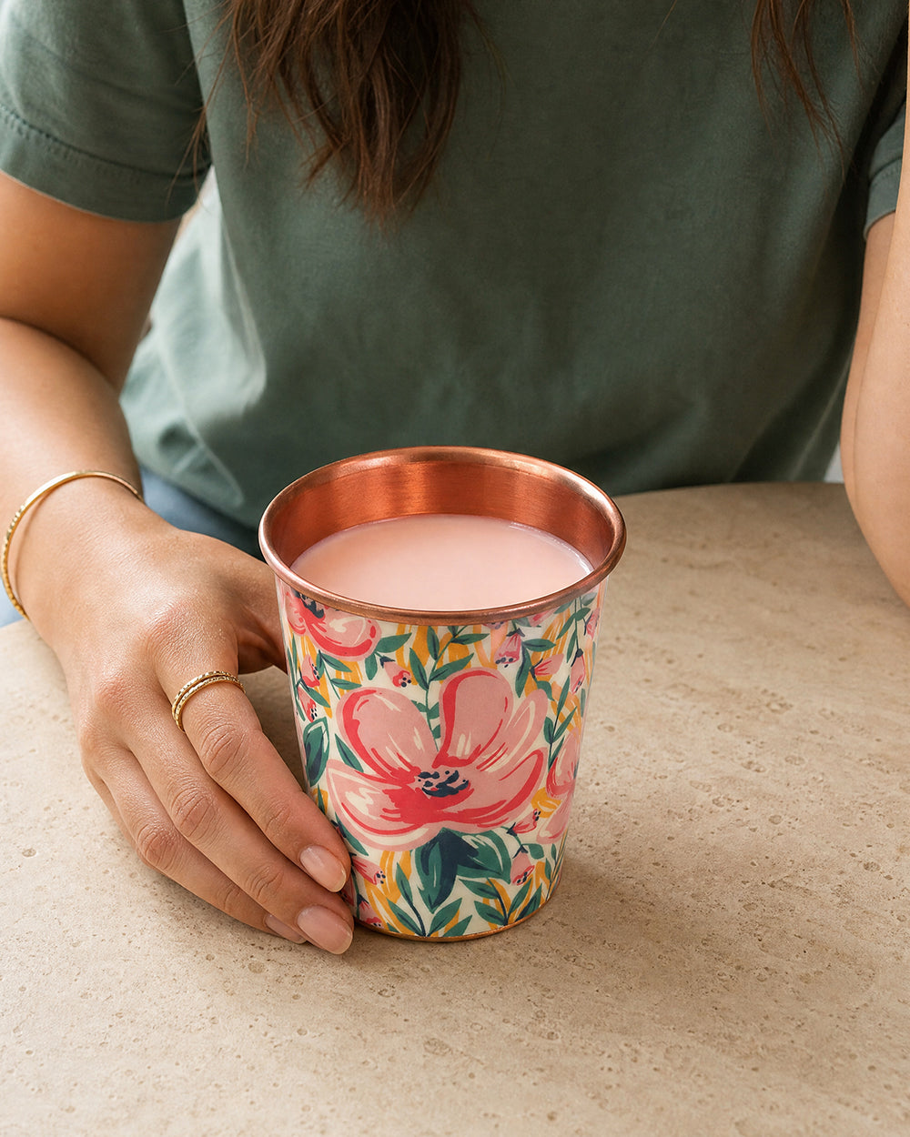 Tropical Lilies Copper Tumbler - Small