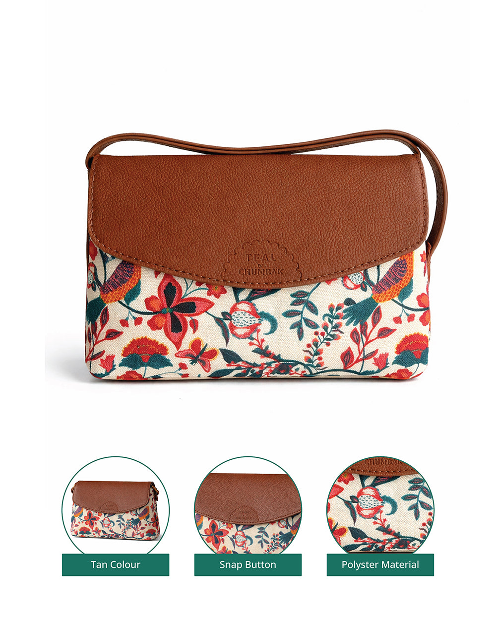 Teal by Chumbak Bahaar Flap Away Sling