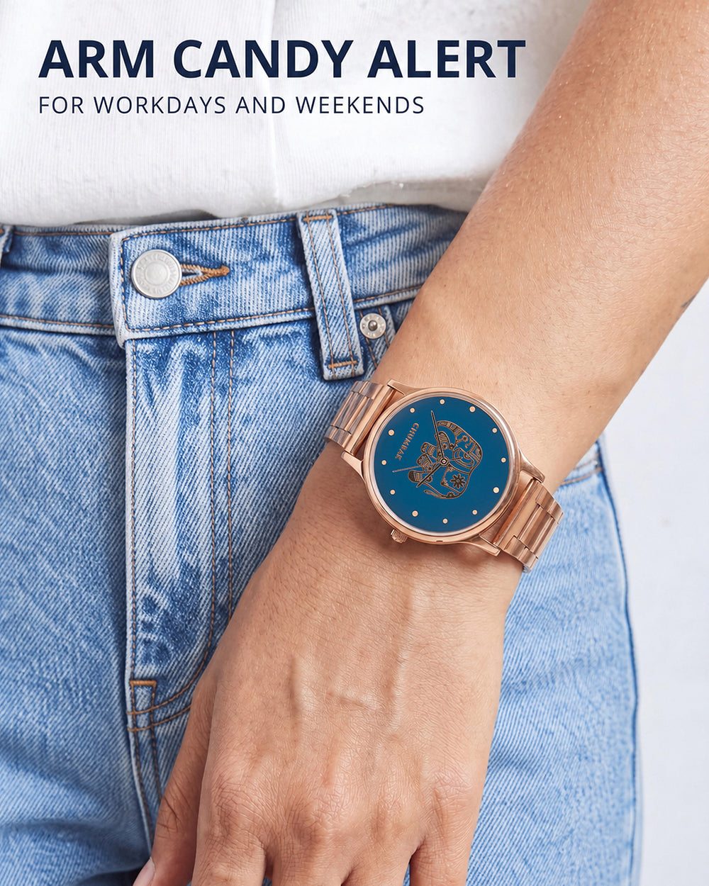 TEAL by Chumbak Carnival Elephant Watch,Metal link Strap