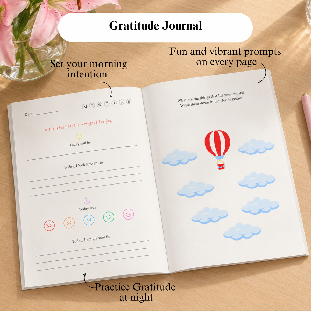 Coloured Gratitude Journal