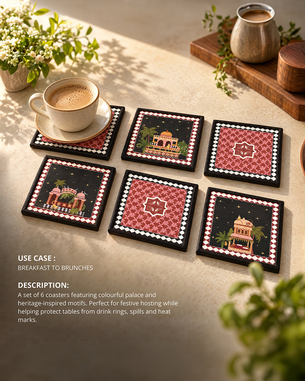 Tilla Coasters Set of 6 | Haveli Socials
