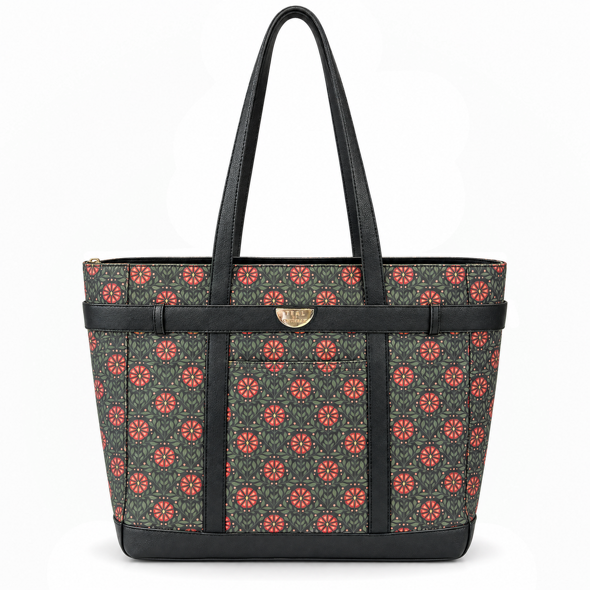 Teal by Chumbak Crimson Phool Jaal Laptop Tote