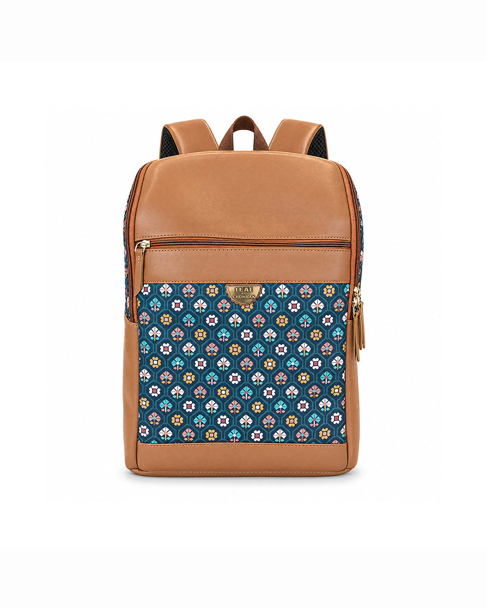 Teal by Chumbak Pixel Flower Laptop Backpack