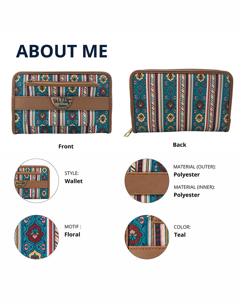Teal by Chumbak Botanical Bail Long Wallet