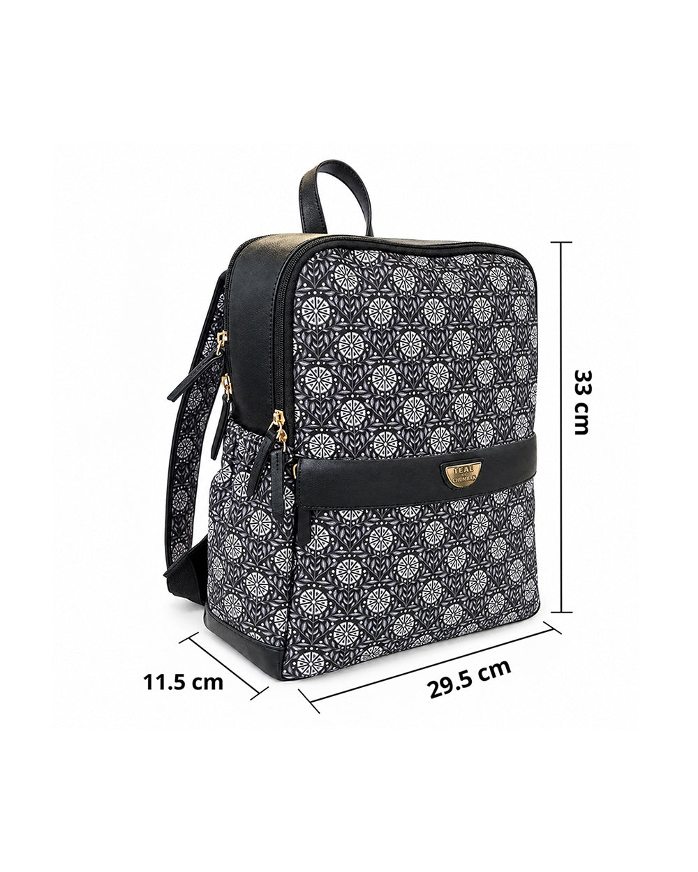 Teal by Chumbak Midnight Phool Double Zip Laptop Backpack