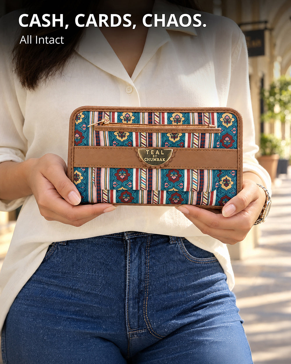 Teal by Chumbak Botanical Bail Long Wallet