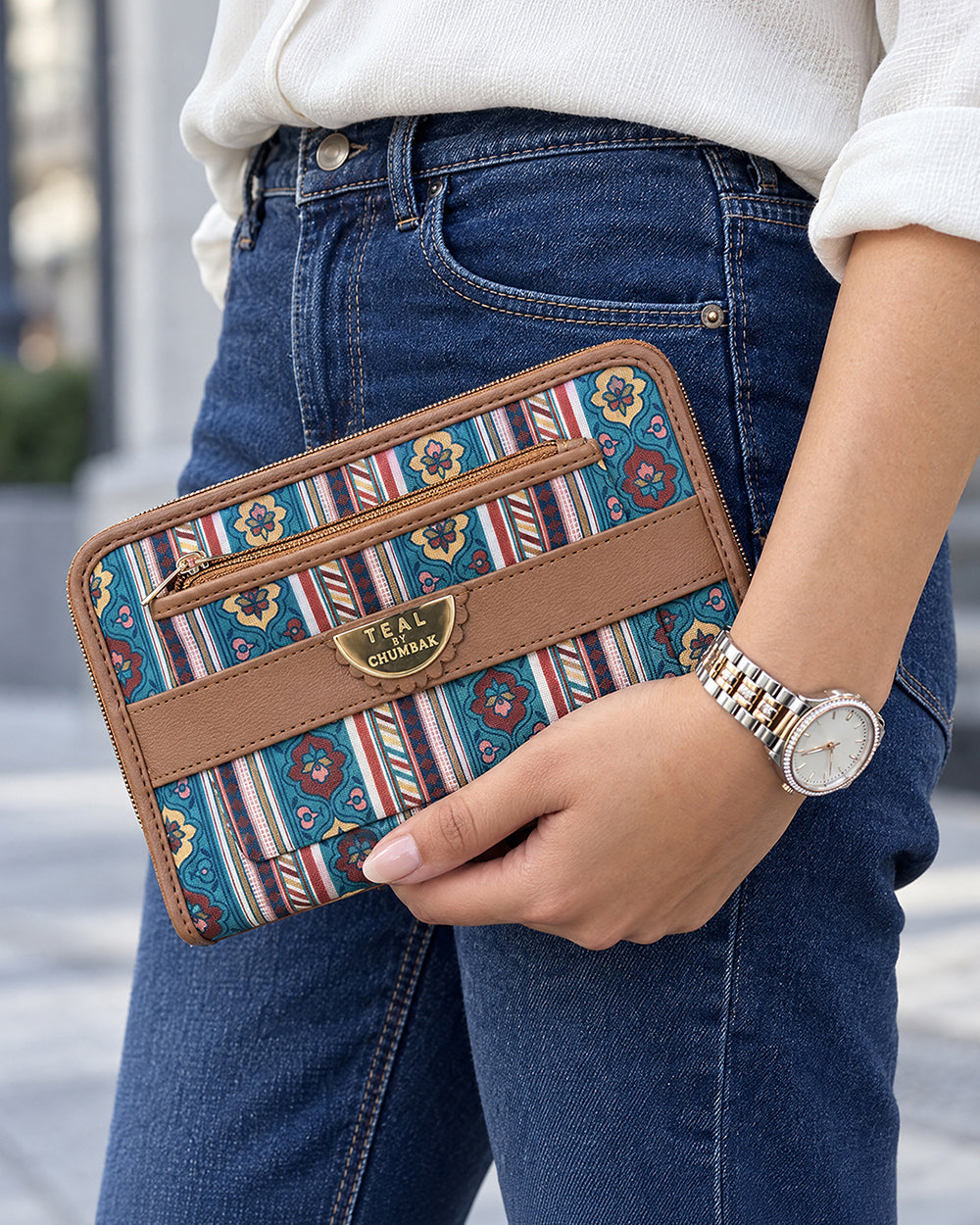 Teal by Chumbak Botanical Bail Long Wallet