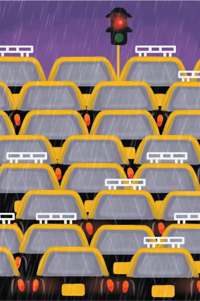 Chumbak Rainy Taxi Wall Art