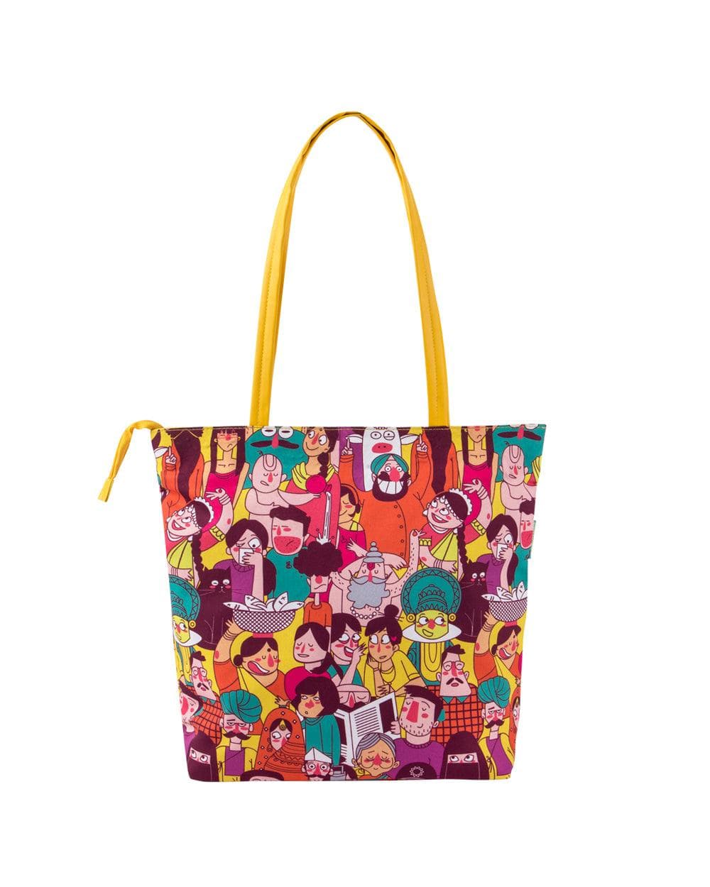 Chumbak Colorful Faces of India Tote Bag