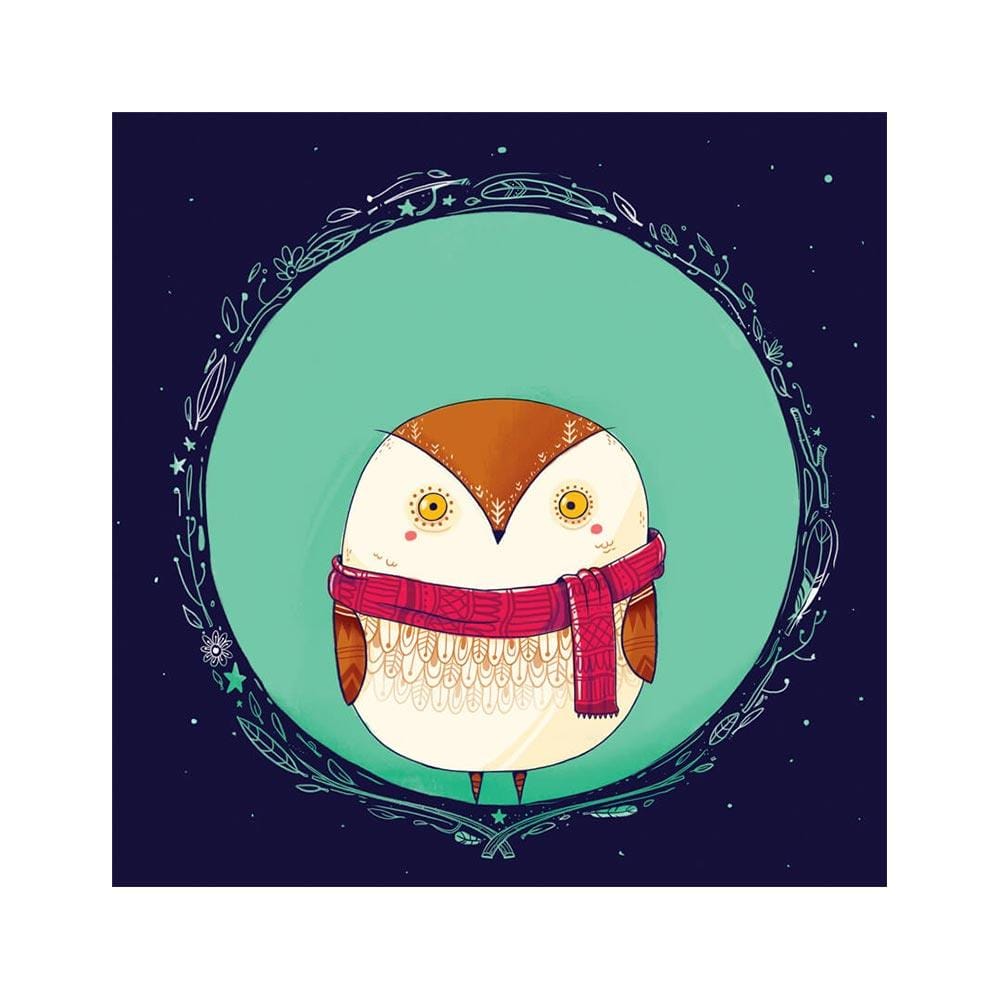 Chumbak Circle Owls Teal Wall Art