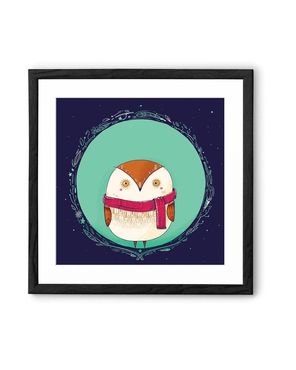 Chumbak Circle Owls Teal Wall Art