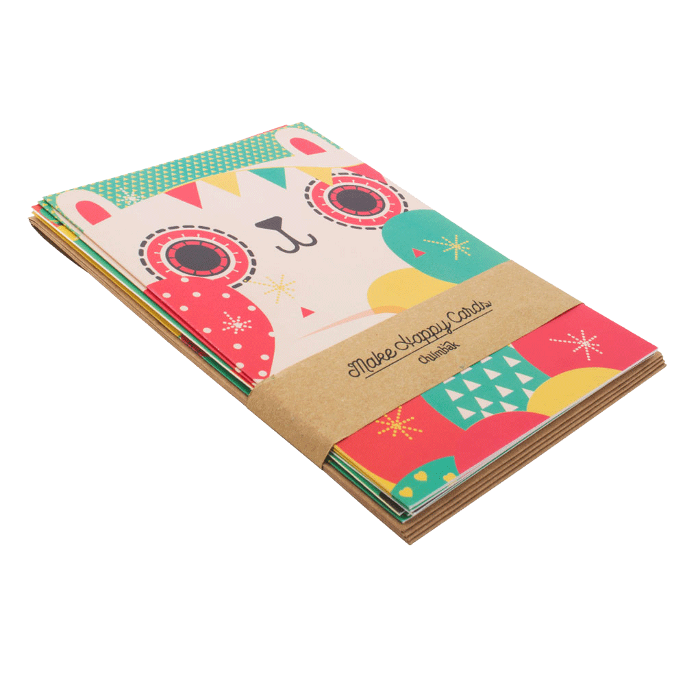 Chumbak Tinsel Town Animals Greeting Card- Set of 6