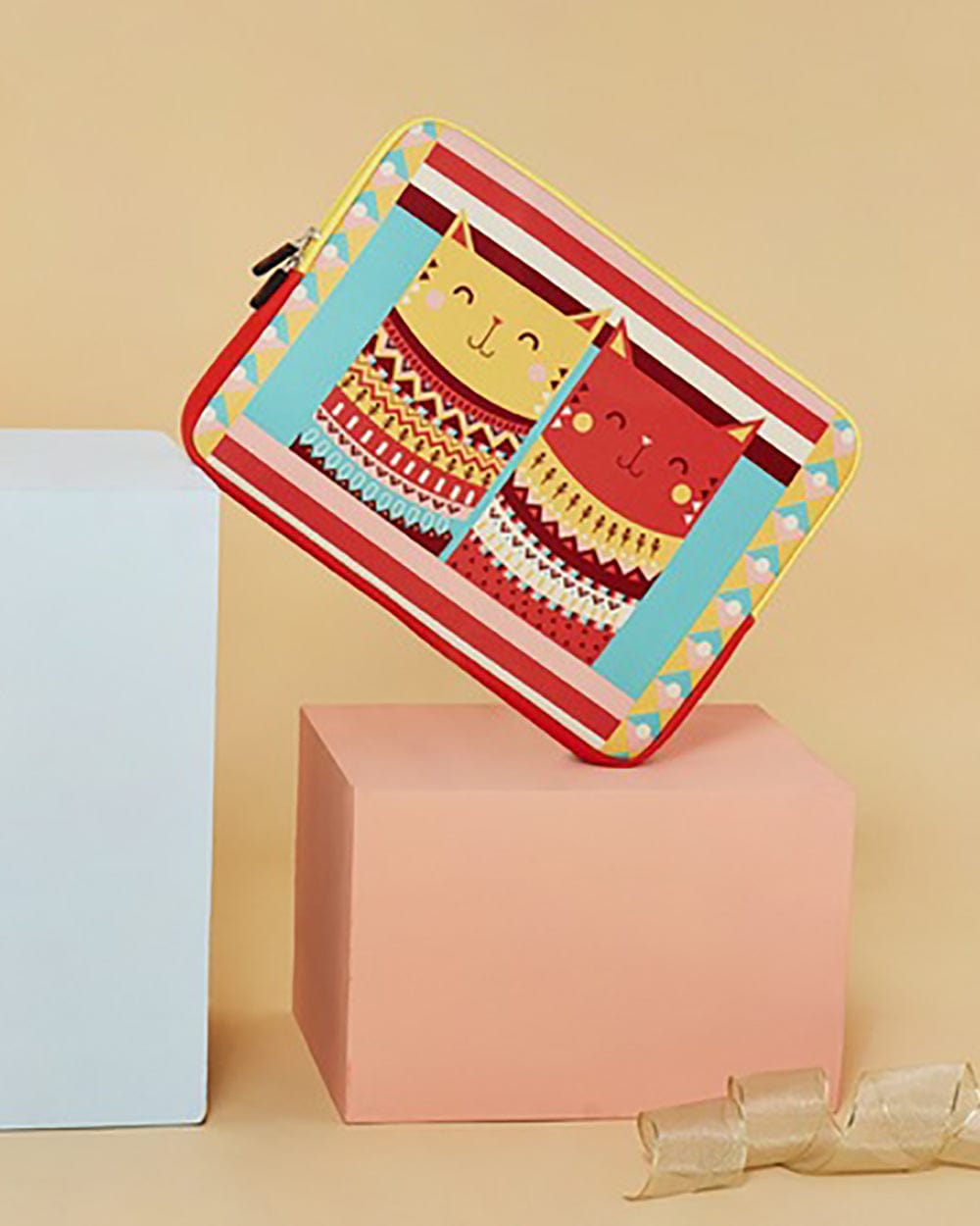 Chumbak Happy Cats Aztec Laptop Sleeve - 13”