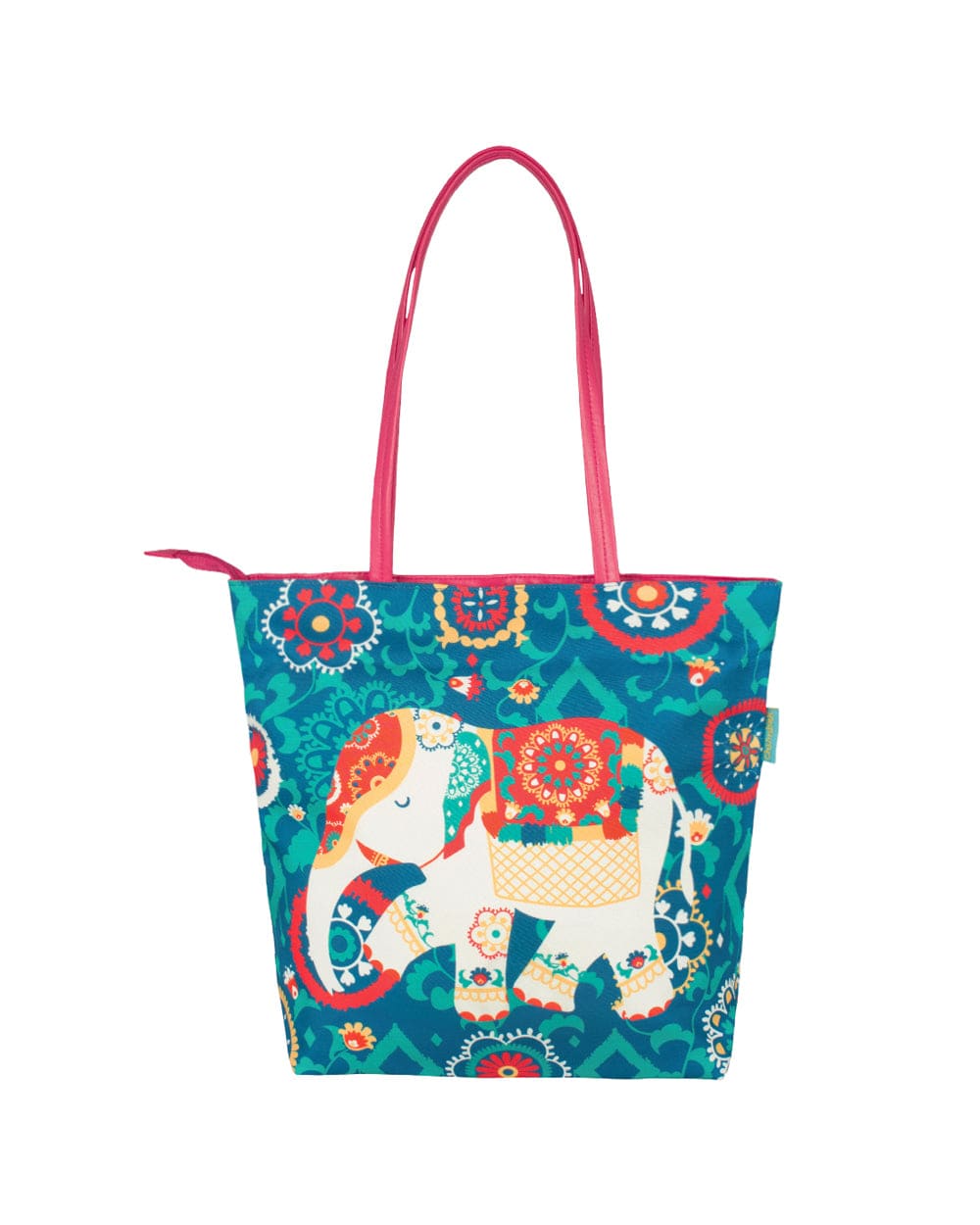 Chumbak Regal Elephant Tote Bag - Teal