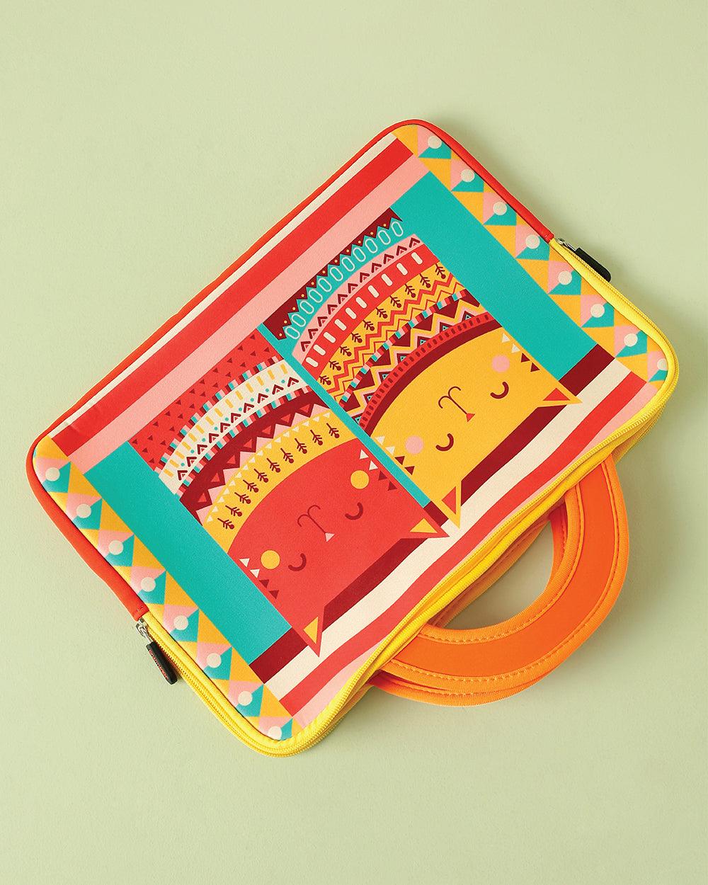 Chumbak Aztec Cats Laptop Sleeve - 15.6”