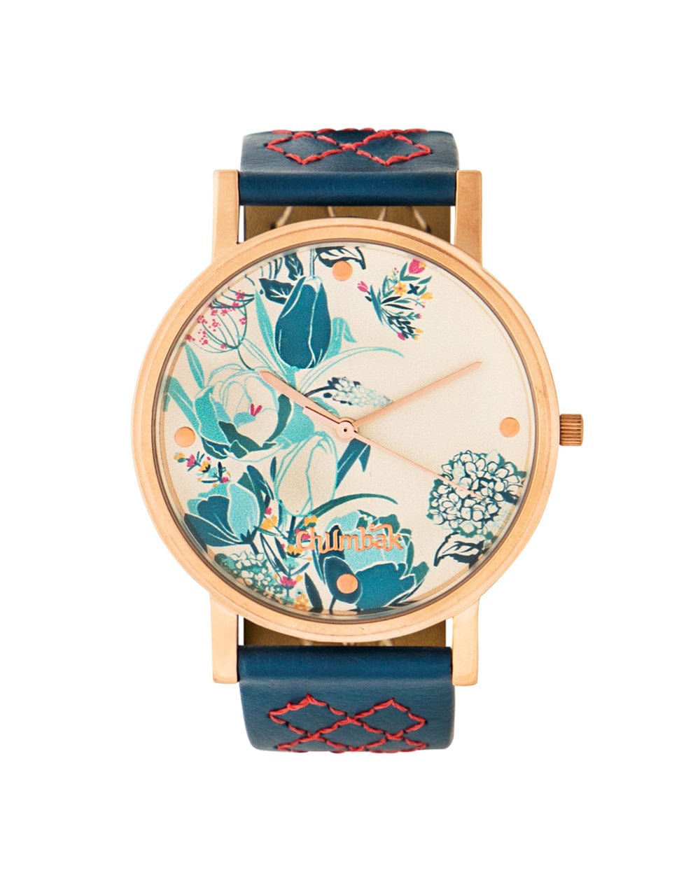 TEAL by Chumbak Tulip Garden Quilted Wrist Watch
