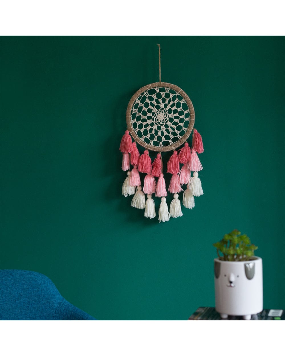 Chumbak Ombre Tassels Dream Catcher - Pink