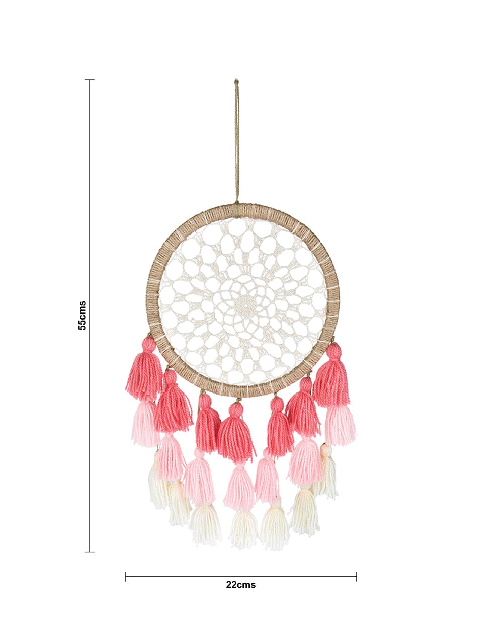 Chumbak Ombre Tassels Dream Catcher - Pink