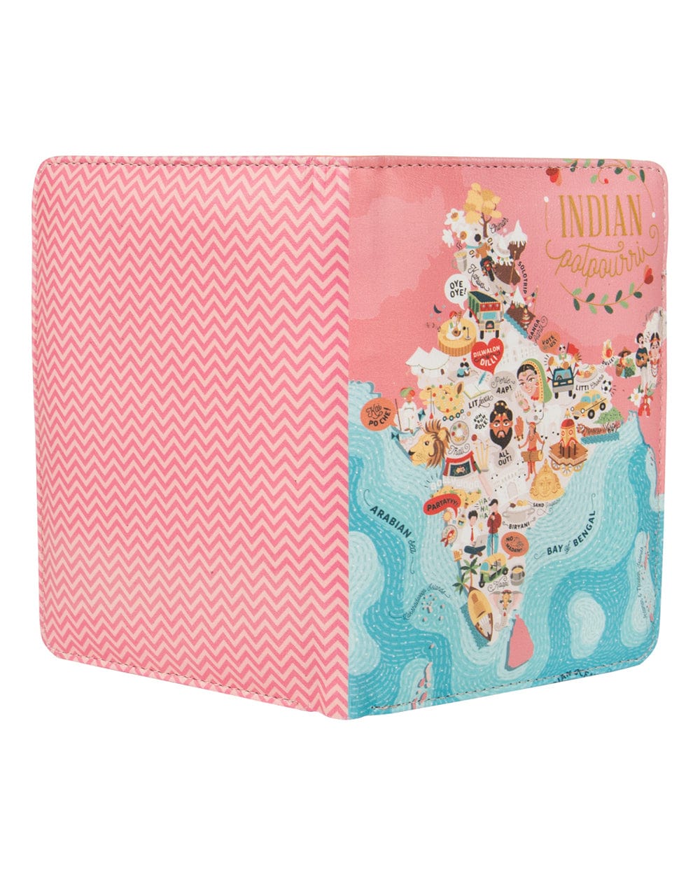 Chumbak India Potpourri Passport Holder - Pink