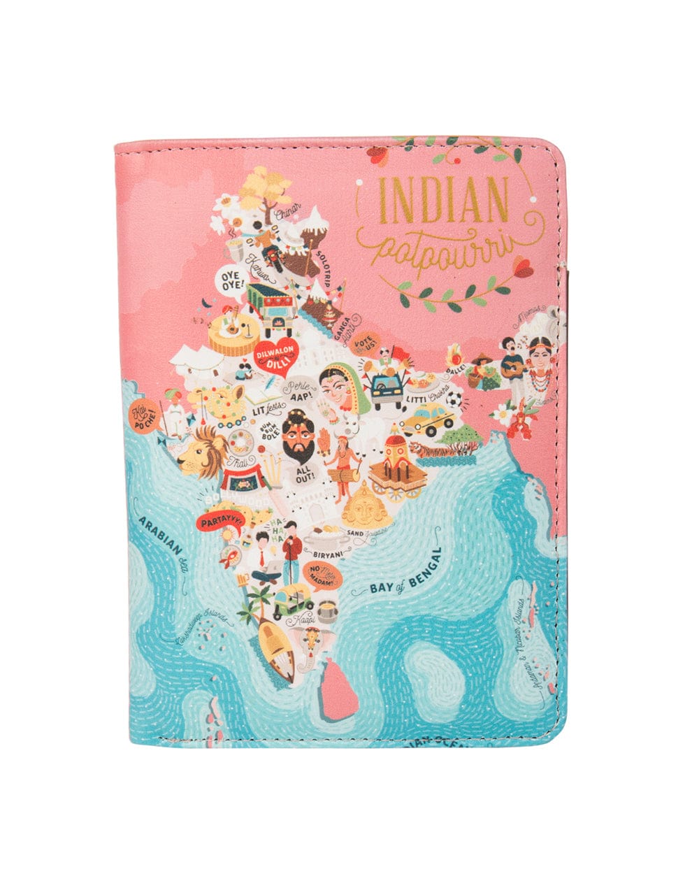 Chumbak India Potpourri Passport Holder - Pink