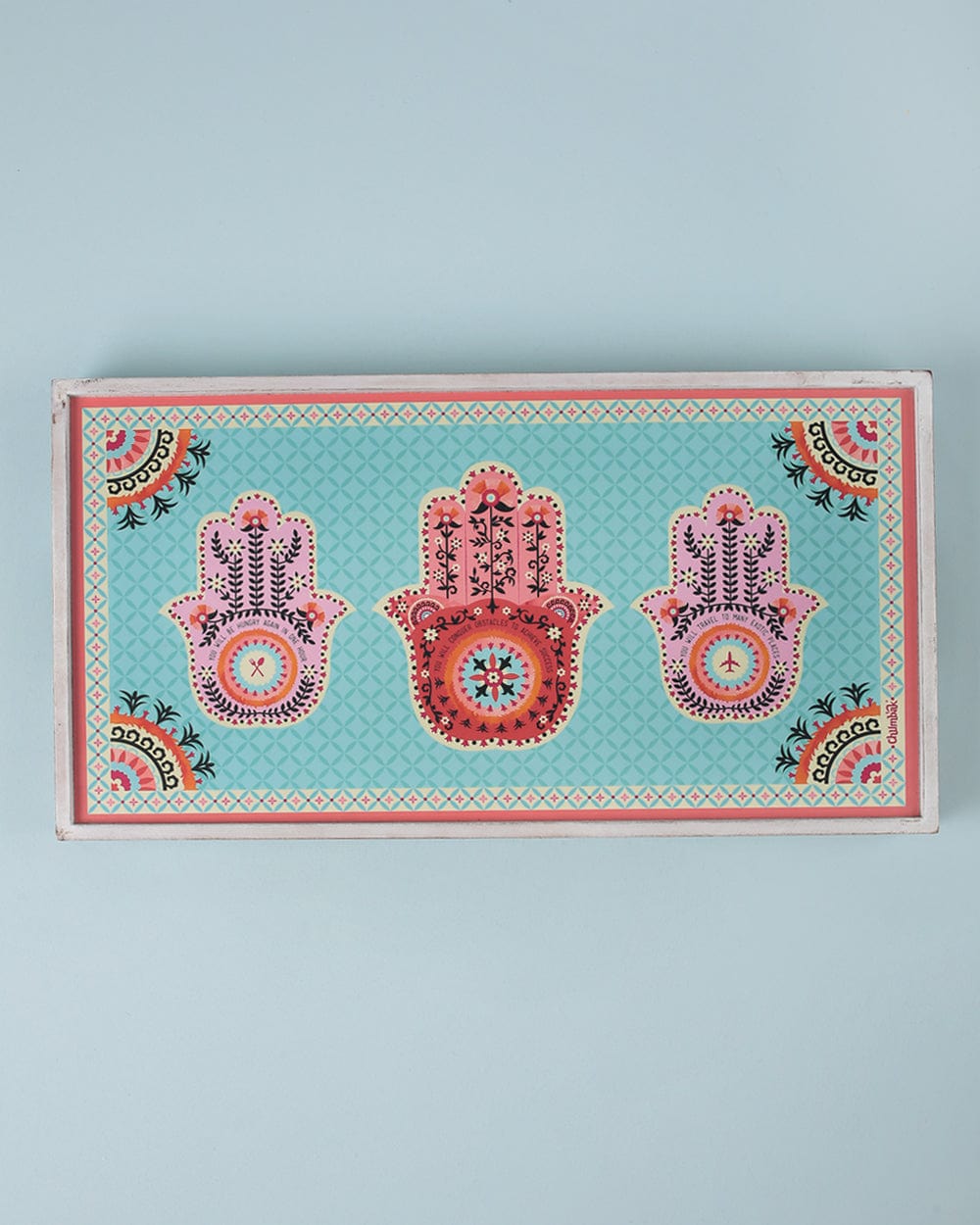 Chumbak Peaceful Palms Foldable Breakfast Table - Ivory