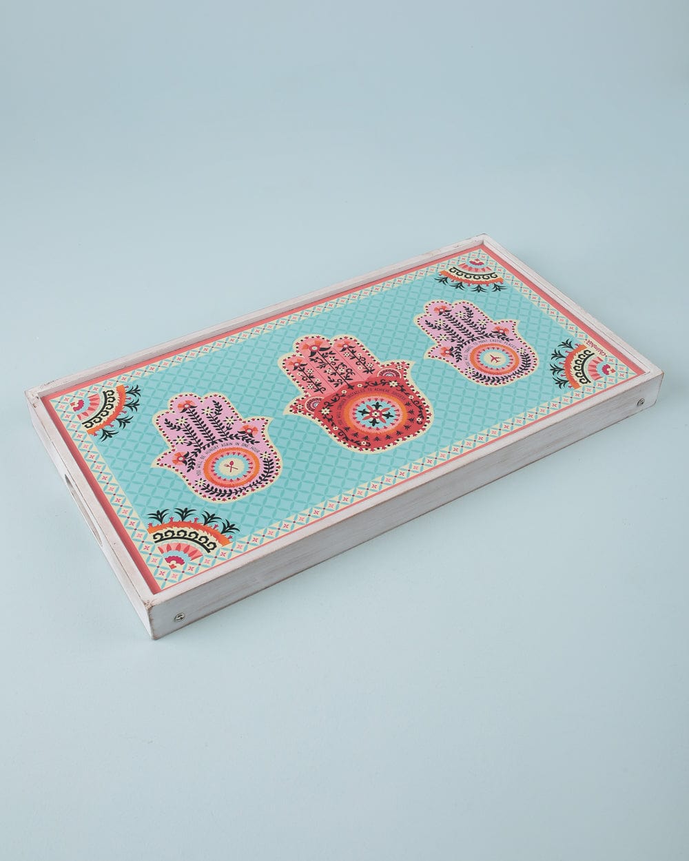 Chumbak Peaceful Palms Foldable Breakfast Table - Ivory