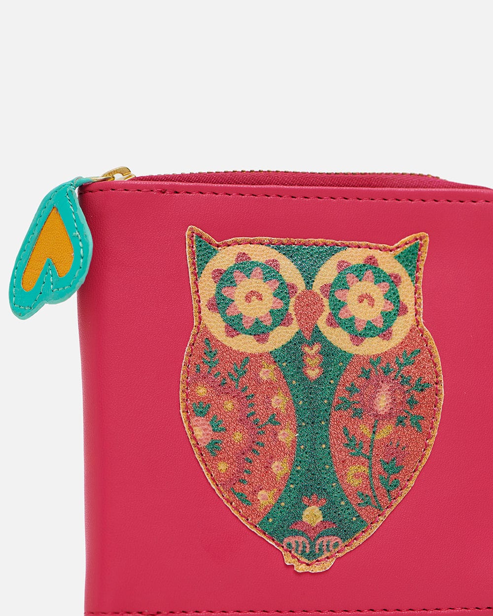 Chumbak Floral Owl Applique Mini Wallet - Pink