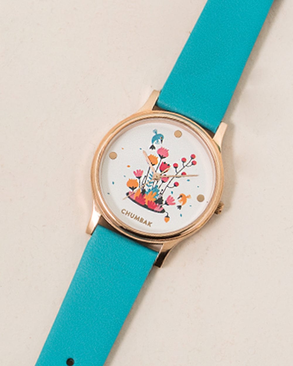 TEAL by Chumbak Leafy Branches Wrist Watch- Teal - Main Image