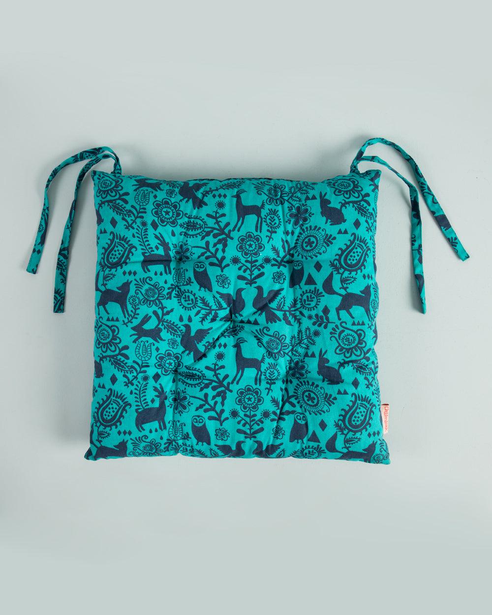Chumbak Birdie Seat Cushion - Blue