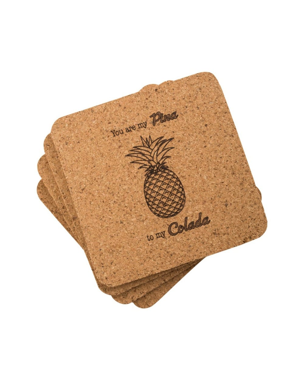 Chumbak Pineapple Party Gift Set With 4 Coasters And A Wine Stopper