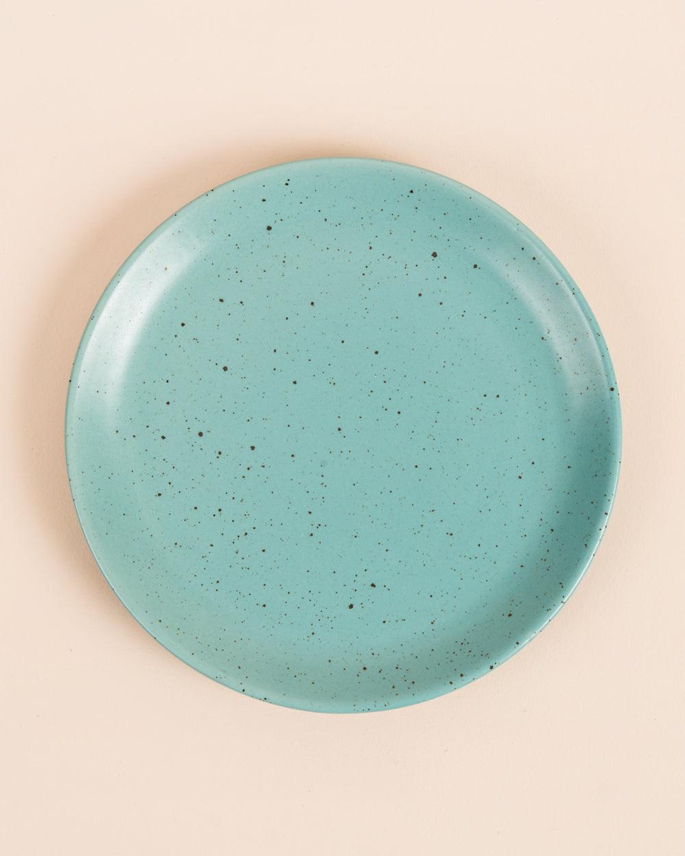Chumbak Dotted Pond Quarter Plate - Teal