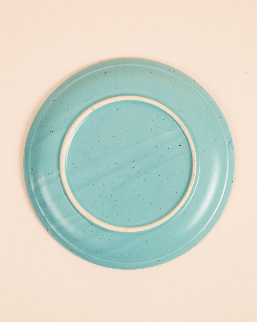 Chumbak Dotted Pond Quarter Plate - Teal