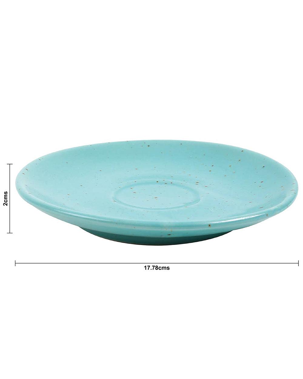 Chumbak Dotted Pond Quarter Plate - Teal