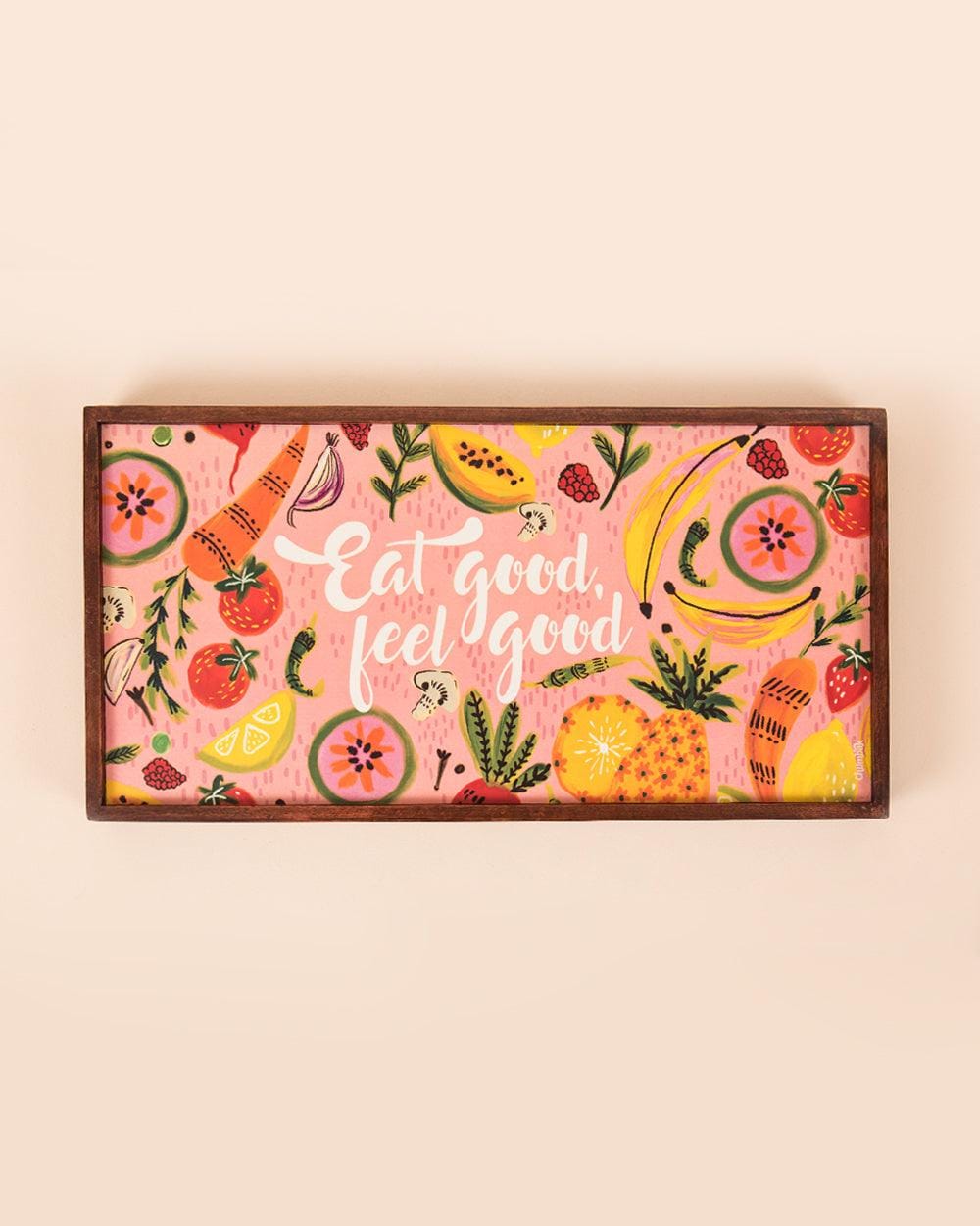 Chumbak Eat Good , Feel Good Foldable Breakfast Tray - Peach