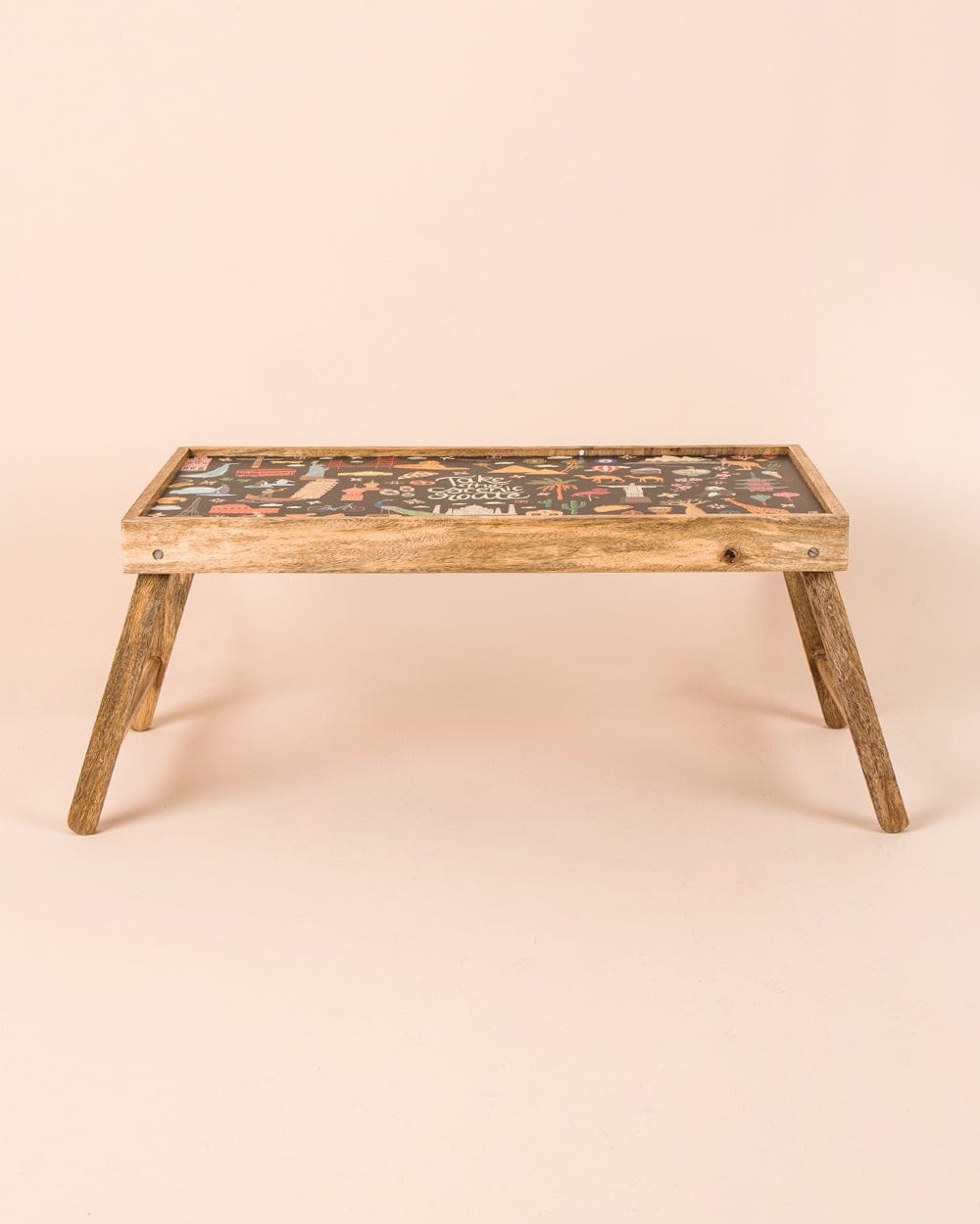 Chumbak Take the Scenic Route Black Foldable Breakfast Tray