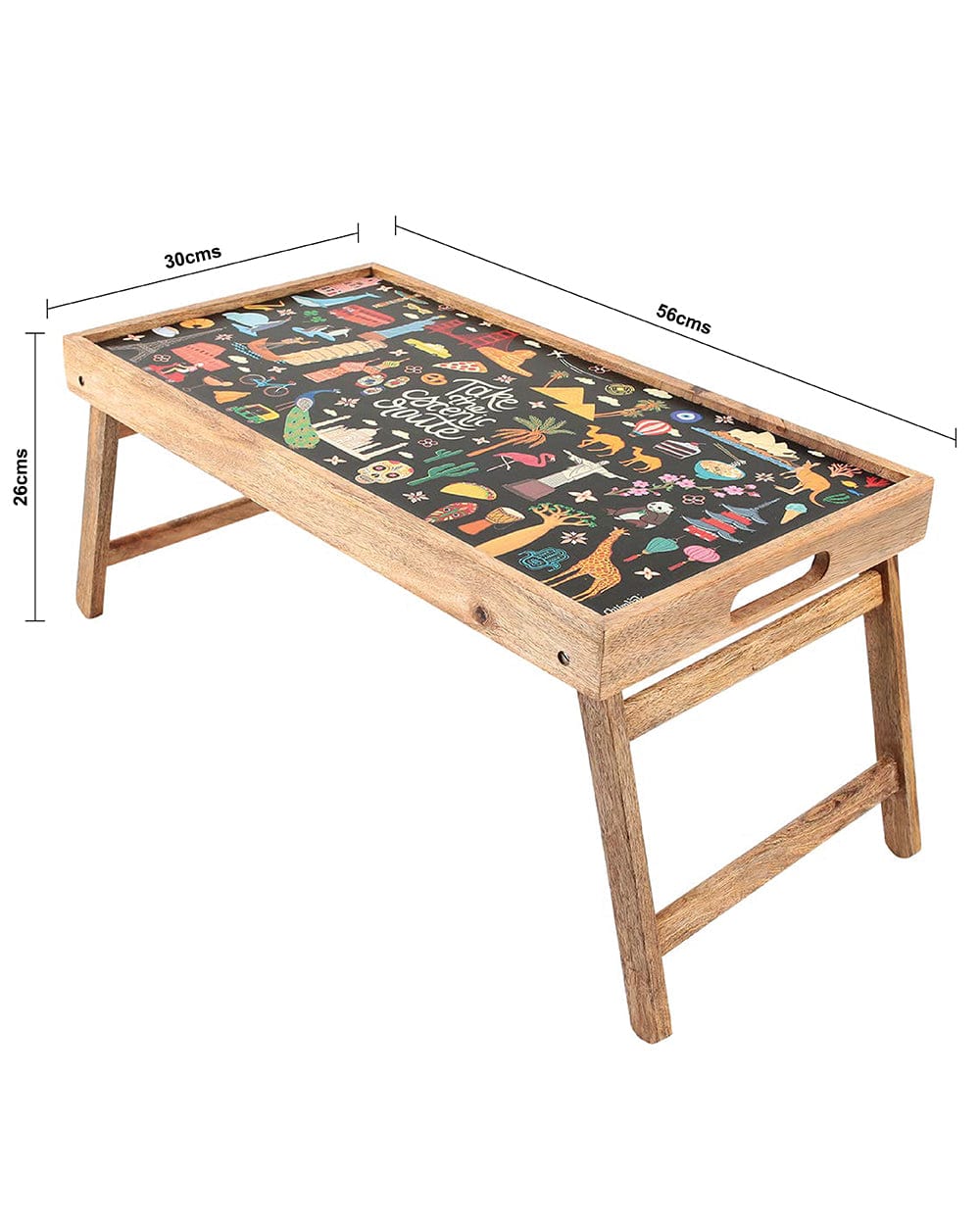 Chumbak Take the Scenic Route Black Foldable Breakfast Tray