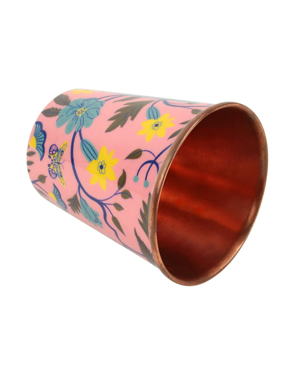 European Florals Pink Copper Tumbler - Small