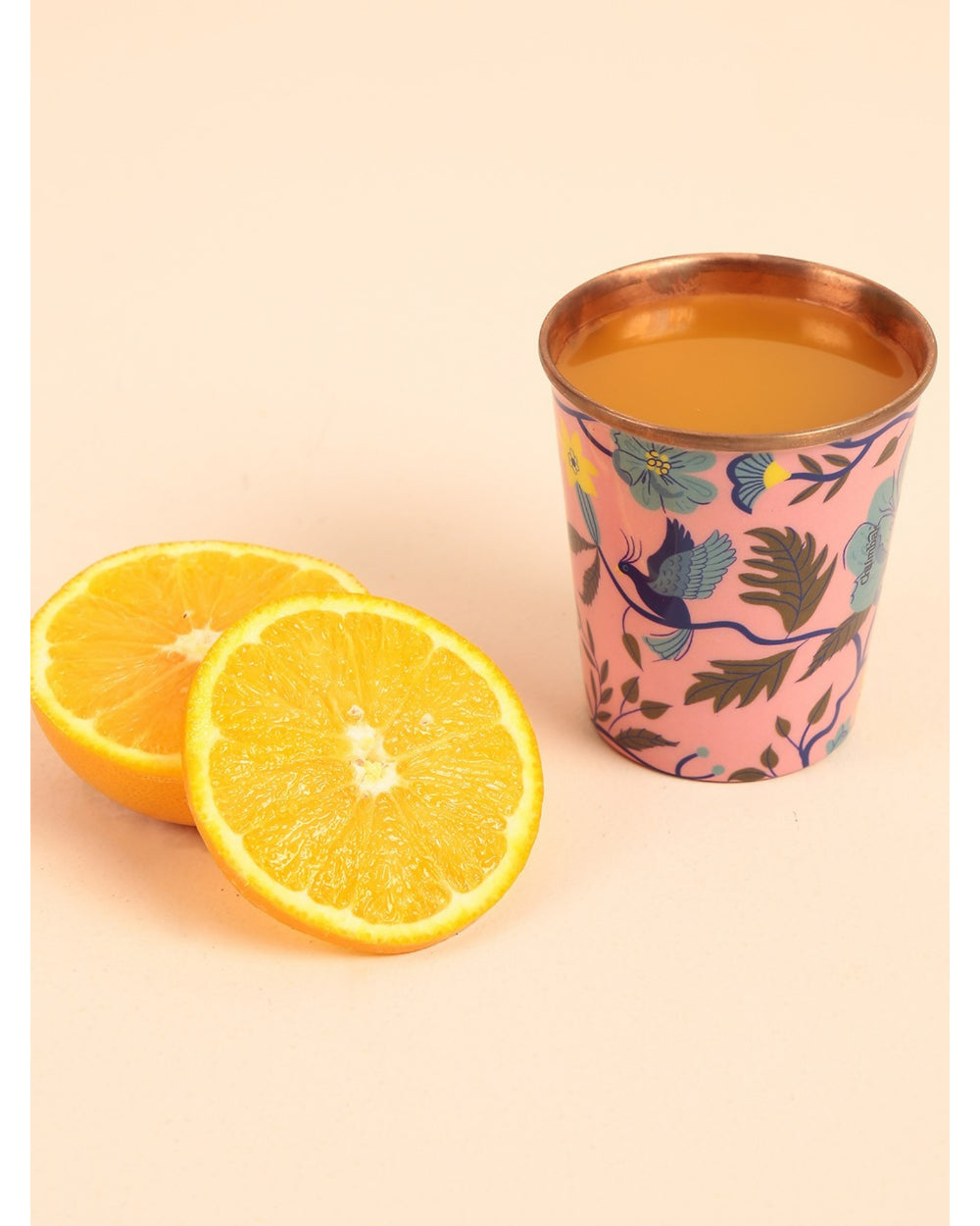 European Florals Pink Copper Tumbler - Small